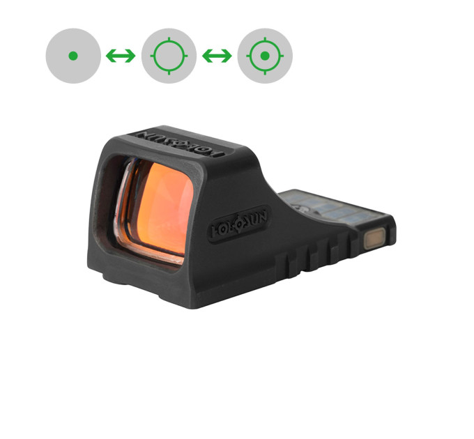 Holosun SCS-MOS-GR open reflex green dot sight switchable 2MOA dot, 32MOA circle dot reticle solar