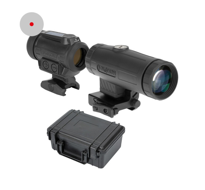 Holosun ARO-RD2-HM3X-SET Microscope Sight, 2 MOA Dot, 3x Magnification HM3X Black, Picatinny Rail