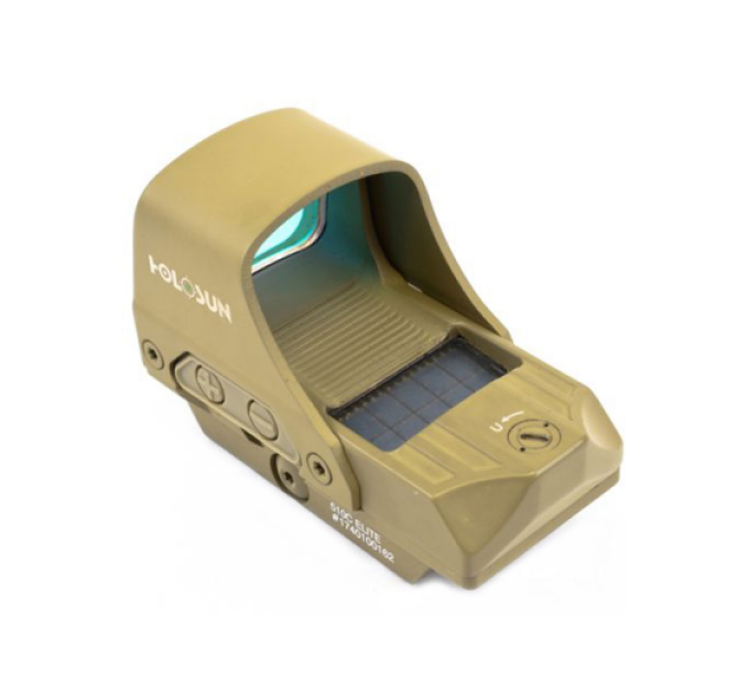 Holosun HE510C-GR-FDE Open Elite Green Reflex 2 MOA dot, 65 MOA circle, circle-dot QD Picatinny mount Shake Awake