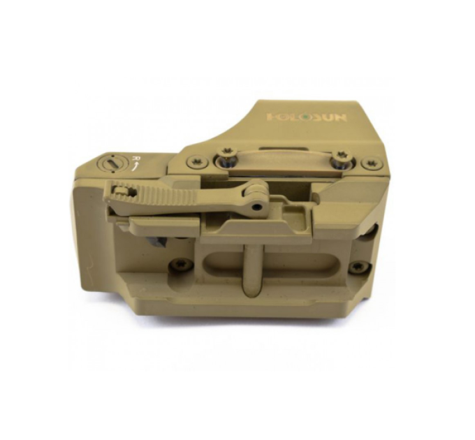 Holosun HE510C-GR-FDE Open Elite Green Reflex 2 MOA dot, 65 MOA circle, circle-dot QD Picatinny mount Shake Awake