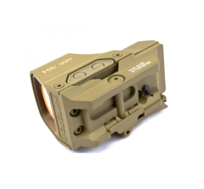 Holosun HE510C-GR-FDE Open Elite Green Reflex 2 MOA dot, 65 MOA circle, circle-dot QD Picatinny mount Shake Awake