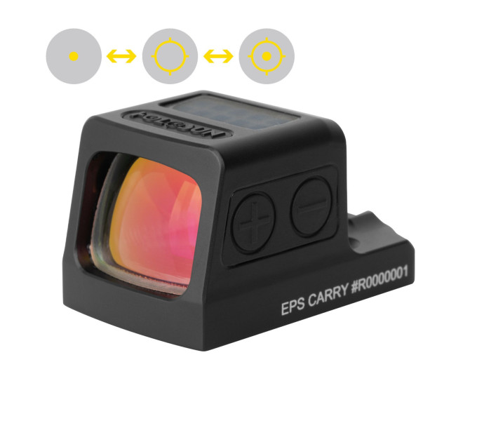 Holosun EPS-CARRY-GD-MRS kompaktes, geschlossenes Reflexvisier mit 2 MOA/32 MOA, Solar Failsafe, Shake Awake, asphärische Linse, Glock, H&K