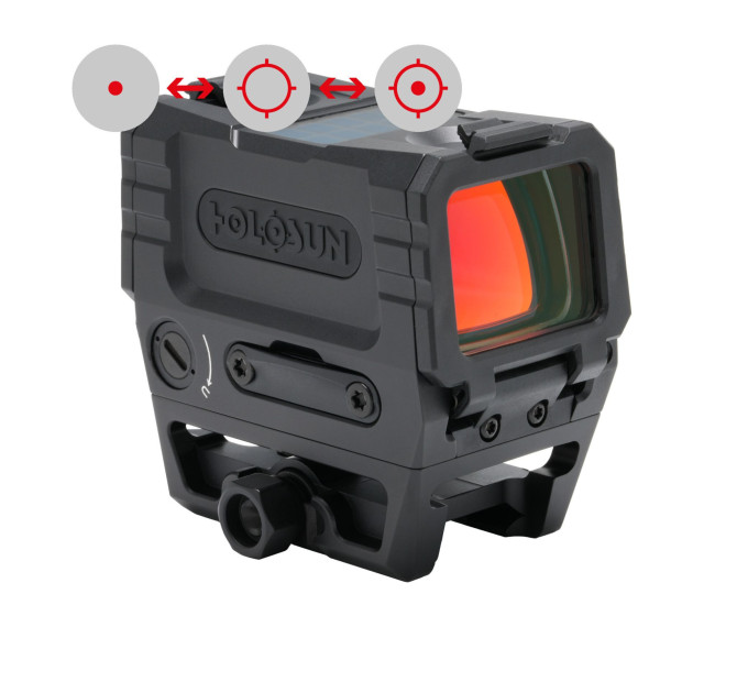 Holosun AEMS-EVO-RD closed reflex sight red dot sight + interchangeable red reticle (2MOA dot, 2MOA/65MOA circle dot, 65MOA ring), Picatinny rail, hunting, sport shooting, airsoft