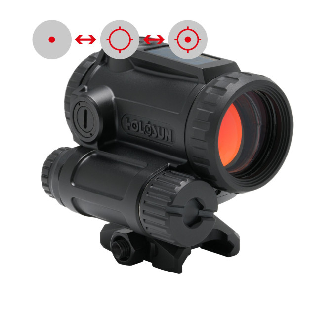 Holosun ARO-EVO-DUAL 2MOA Rotpunkt + 65MOA Kreis + Grün/IR Laser | Solar Geschlossene Optik | All-in-One Reflexvisier