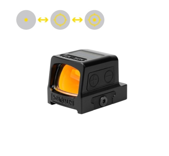 Holosun HE509T-GD-X2 closed reflex sight gold dot sight + interchangeable 2MOA dot, 32MOA circle reticle, titanium, black, Picatinny rail