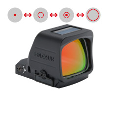 Holosun 507-PROMAX-RD-PRS open reflex red dot sight, Performance Reticle System, switchable red 2MOA dot, 8/20/32MOA circle dot reticle