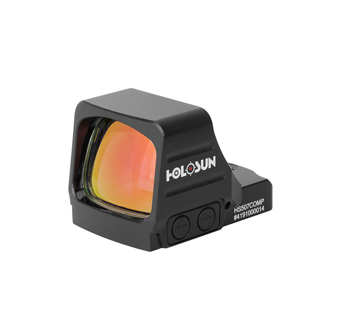 Holosun HS507COMP-GD Open Reflex Gold Dot Sight + interchangeable golden 2MOA dot, 8/20/32MOA circle reticle, black, hunting, sport shooting airsoft