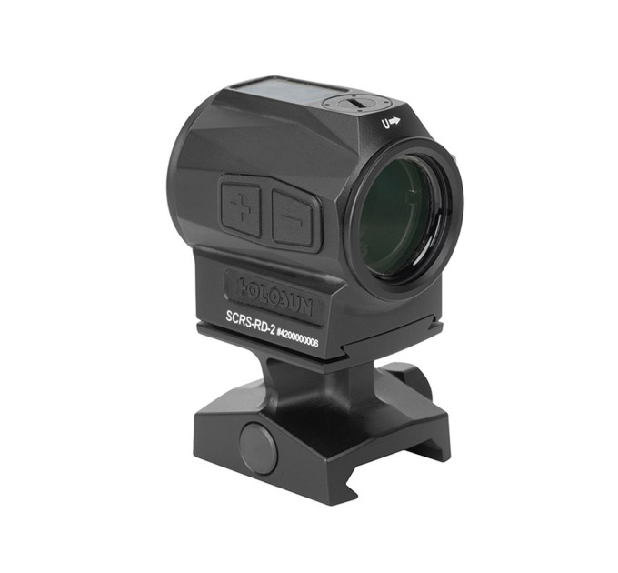 Holosun SCRS-RD-2 red dot sight, 2MOA dot reticle, solar cell, black, Picatinny/Weaver rail, hunting