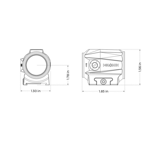 Holosun SCRS-RD-2 red dot sight, 2MOA dot reticle, solar cell, black, Picatinny/Weaver rail, hunting