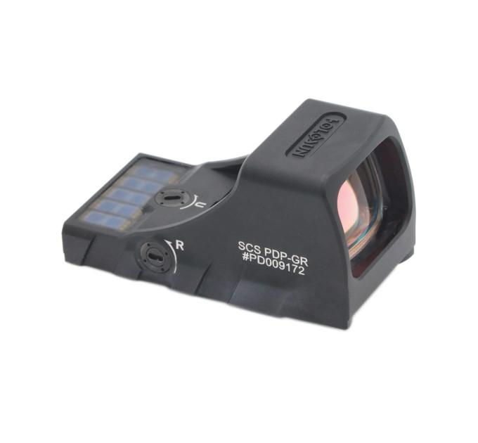 Holosun SCS-PDP-GR open reflex green dot sight switchable 2MOA dot, 32MOA circle dot reticle solar cell, black