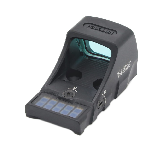 Holosun SCS-PDP-GR open reflex green dot sight switchable 2MOA dot, 32MOA circle dot reticle solar cell, black
