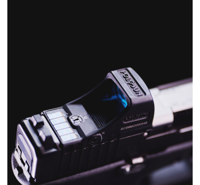 Holosun SCS-PDP-GR open reflex green dot sight switchable 2MOA dot, 32MOA circle dot reticle solar cell, black