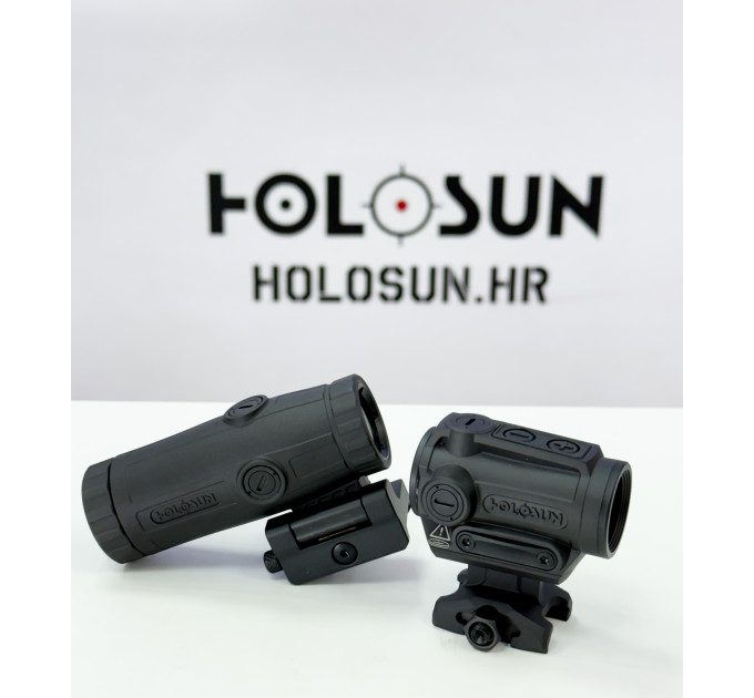 Holosun ARO-RD2-HM3X-SET Microscope Sight, 2 MOA Dot, 3x Magnification HM3X Black, Picatinny Rail