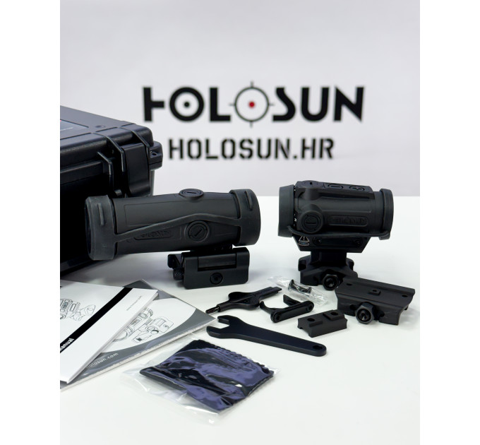 Holosun ARO-RD2-HM3X-SET Microscope Sight, 2 MOA Dot, 3x Magnification HM3X Black, Picatinny Rail