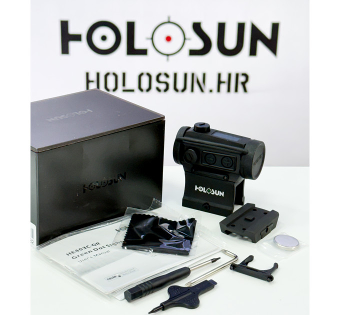 Holosun ELITE HE403C-GR 2 MOA geschlossenes Reflexvisier Hybrid-Solar Shake Awake