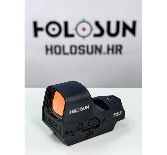 Holosun ELITE HE510C-GR otvoreni refleksni ciljnik s zelenom toćkom 2MOA i 65MOA kruznom končanicom.