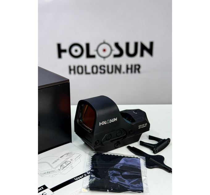 Holosun ELITE HE510C-GR otvoreni refleksni ciljnik s zelenom toćkom 2MOA i 65MOA kruznom končanicom.