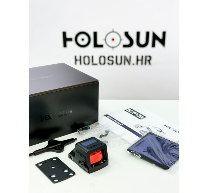Holosun EPS-CARRY-GR-MRS kompaktes Pistol Reflexvisier – 2 MOA Grünpunkt, 32 MOA Kreis, Solar Failsafe, 7075 T6