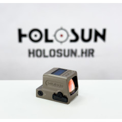 Holosun HE509T-GR-X2-FDE open reflex green dot sight switchable 2MOA dot, 32MOA circle dot reticle, titan, FDE, Picatinny/Weaver rail, for hunting, sport shooting airsoft, tactical mini