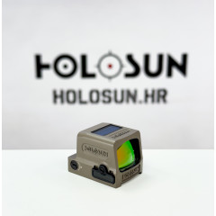 Holosun HE509T-RD-X2-FDE open reflex red dot sight switchable 2MOA dot, 32MOA circle dot reticle, titan, FDE, Picatinny/Weaver rail, for hunting, sport shooting airsoft, tactical mini, Glock