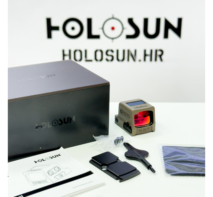 Holosun HE509T-RD-X2-FDE FDE Roter Titan Geschlossener Visier 2 MOA, 32 MOA Kreis Solar Failsafe Auto-Helligkeit und Shake Awake für Jäger oder Sportler