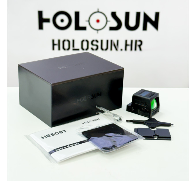 Holosun HE509T-RD-X2 otvoreni refleksni ciljnik s crvenom toćkom 2MOA i krugom 32MOA, titan