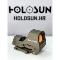 Holosun HE510C-GR-FDE Open Elite Green Reflex sight 2 MOA dot, 65 MOA circle, circle-dot QD Picatinny mount Shake Awake
