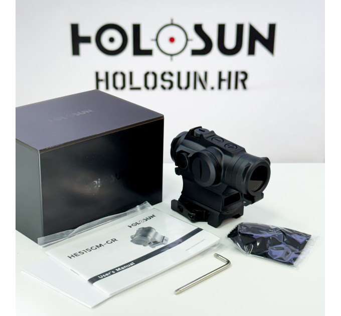 Holosun HE515GM-GR Elite Green Dot Sight BK QD-Montage Super-LED-Visier 2 MOA grün Punkt oder 2 MOA Punkt in 65 MOA Kreis