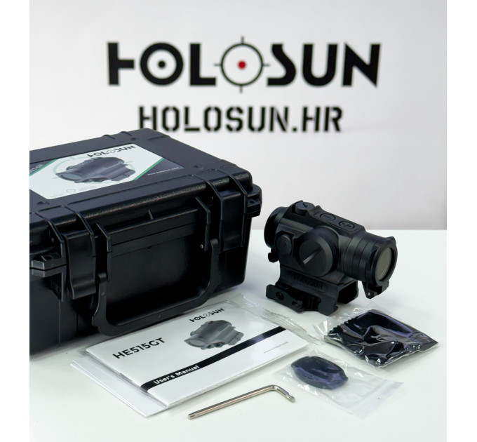 Holosun HE515GT‑GR Micro Reflex for Sport Shooting & Hunting 2 MOA green dot und 2 MOA dot inside a 65 MOA circle