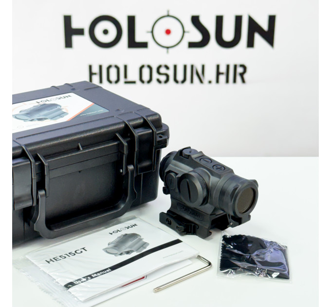 Holosun HE515GT‑RD – 2‑MOA‑roter Punkt & 2‑MOA‑Punkt im 65‑MOA‑Kreis, Quick‑Detach‑Weaver/Picatinny‑Montage Micro‑Reflexvisier