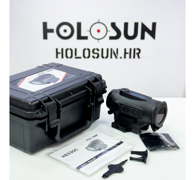 HOLOSUN HE530C-RD Elite Solar Red Circle Dot Sight 2 MOA red dot 2 MOA dot inside a 65 MOA circle hybrid Solar Failsafe