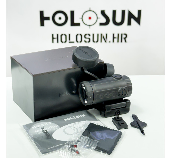 Holosun HM3XT Elite 3× Magnifier BK with Flip‑to‑Side Mount
