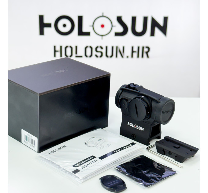 Holosun HS403R Microdot nišan s crvenom točkom IP67, CR2032, 100.000‑sati Baterije