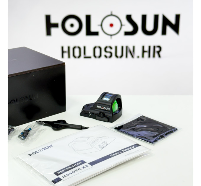 Holosun HS407C‑X2 Kompaktes Offenes Reflex-Rotpunktvisier 2‑MOA – für Pistolen, Sportstrecken & Jagd
