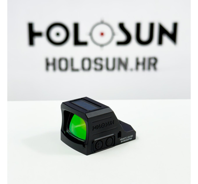 Holosun HS407C-X3-RD Open Reflex Red Dot Sight + red 2MOA Dot Reticle, 100,000‑h Runtime, Solar Cell, black, Hunting, Sport Shooting Airsoft