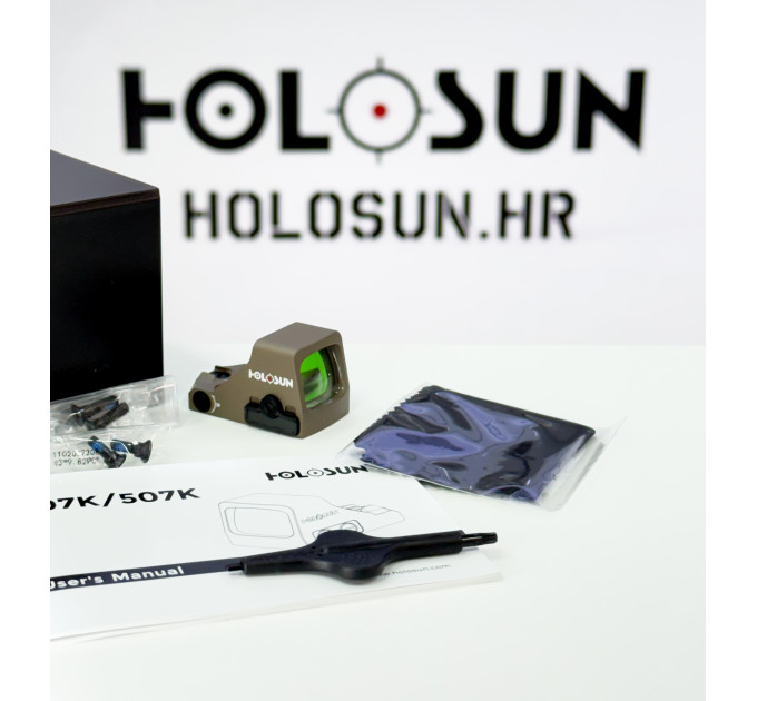 Holosun HS407K-X2-FDE SubCompact Red Dot Shake Awake 6 MOA red dot