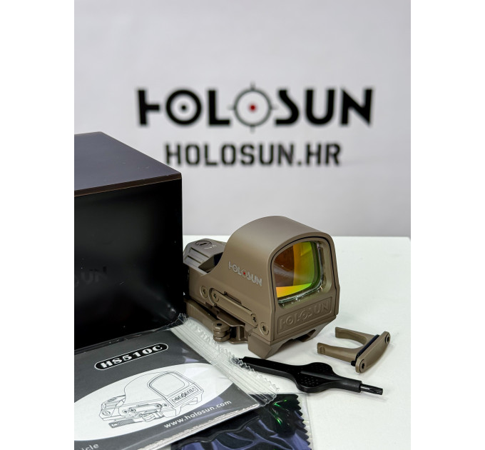 Holosun HS510C‑FDE Open Reflex Solar Red Dot Sight MRS 2 MOA Red Dot 65 MOA Circle Weaver / Picatinny