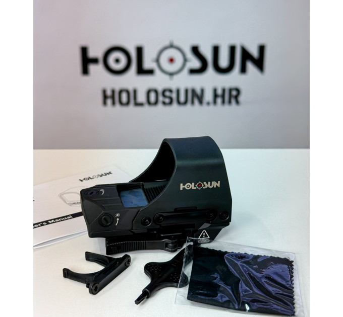 Holosun HS510C open reflex red dot sight with switchable 2MOA dot, 65MOA circle dot reticle and solar cell