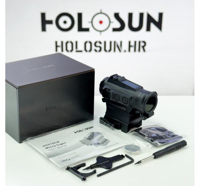 Holosun HS515CM Solar Red Dot Sight BK 2 MOA dot and 65 MOA circle Shake Awake