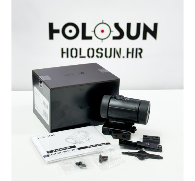 Holosun Magnifier HM3X-MICRO, 3x magnification, black, Picatinny, hunting, sport shooting, airsoft, for tactical micro red dot sight