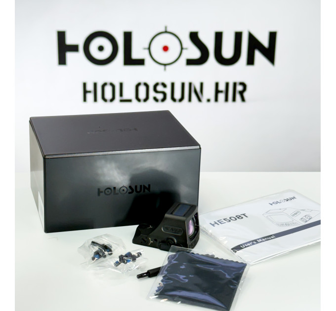 Holosun Open Reflex Green Dot Sight HE508T-GR-X2 with switchable reticle, innovative lock mode and titanium housing