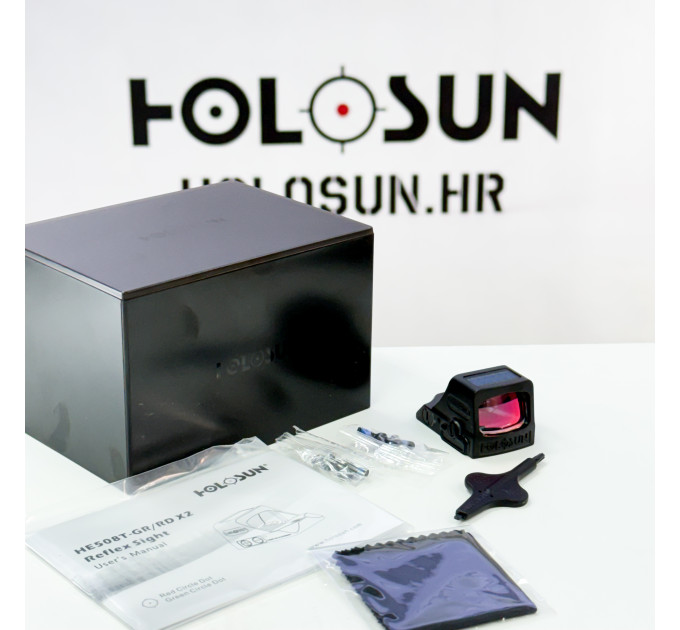 Holosun open reflex sight HE508T-RD-X2 with interchangeable reticle, innovative lock mode, and titanium housing