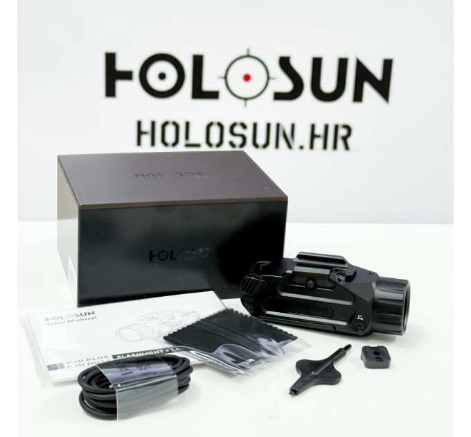 Holosun P.ID-DUAL White Light LED Flashlight, Visible Green Laser and Invisible IR Laser, Black Anodized Housing, , 1000 Lumens and 23,000 Candela