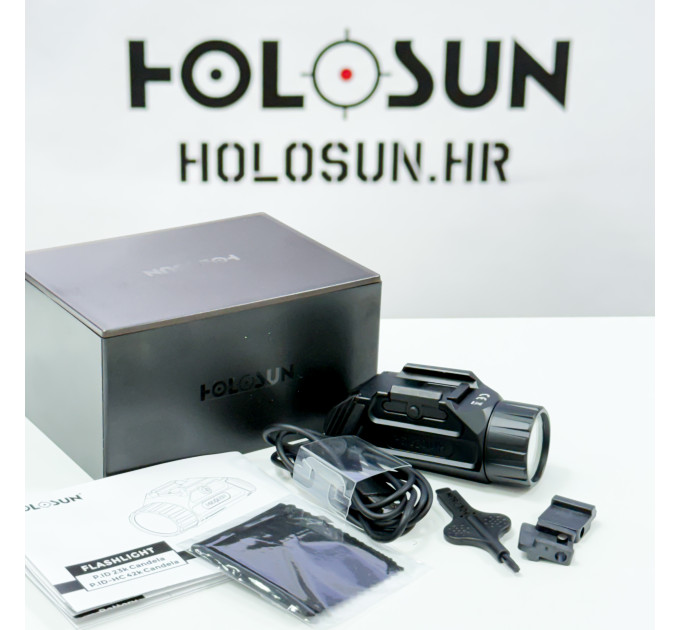 Holosun P.ID-HC White Light LED Flashlight, black anodized housing, , 800 lumens and 42,000 candela