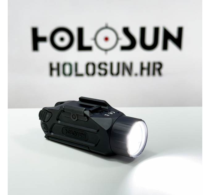 Holosun P.ID-PLUS White Light LED Flashlight with Green Laser Pointer, 520nm, Black Anodized Housing, , 1000 Lumens and 23,000 Candela