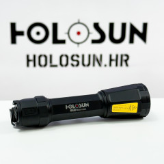 Holosun RAID white LED flashlight - high-performance weapon light for your long gun, black anodized housing, CR123A Lithium Battery, 3V 1400mAh, 1000 lumens and 80000 candela