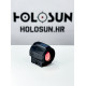 Holosun SCRS-GR-MRS green dot sight, switchable 2MOA dot, 65MOA circle dot reticle, solar cell, black