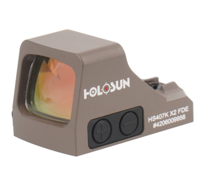 Holosun HS407K-X2-FDE SubCompact Red Dot Shake Awake 6 MOA red dot