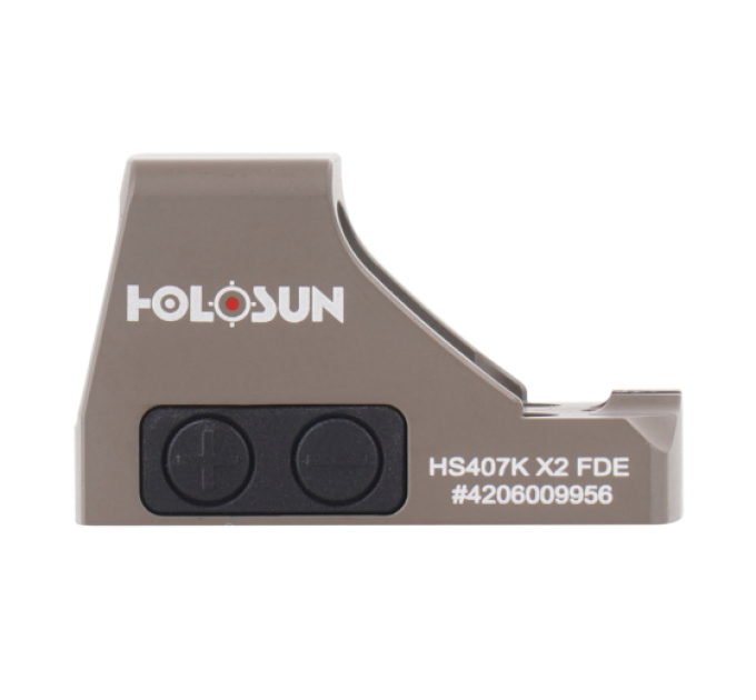 Holosun HS407K-X2-FDE SubCompact Red Dot Shake Awake 6 MOA red dot