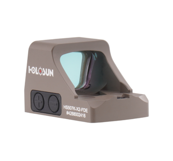 Holosun HS507K X2 FDE Pistol Red Dot 2 MOA dot + 32 MOA circle Shake Awake